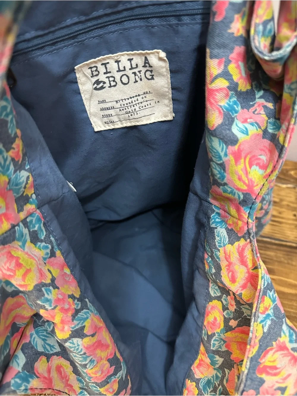 Billabong Cotton Floral Tote Bag